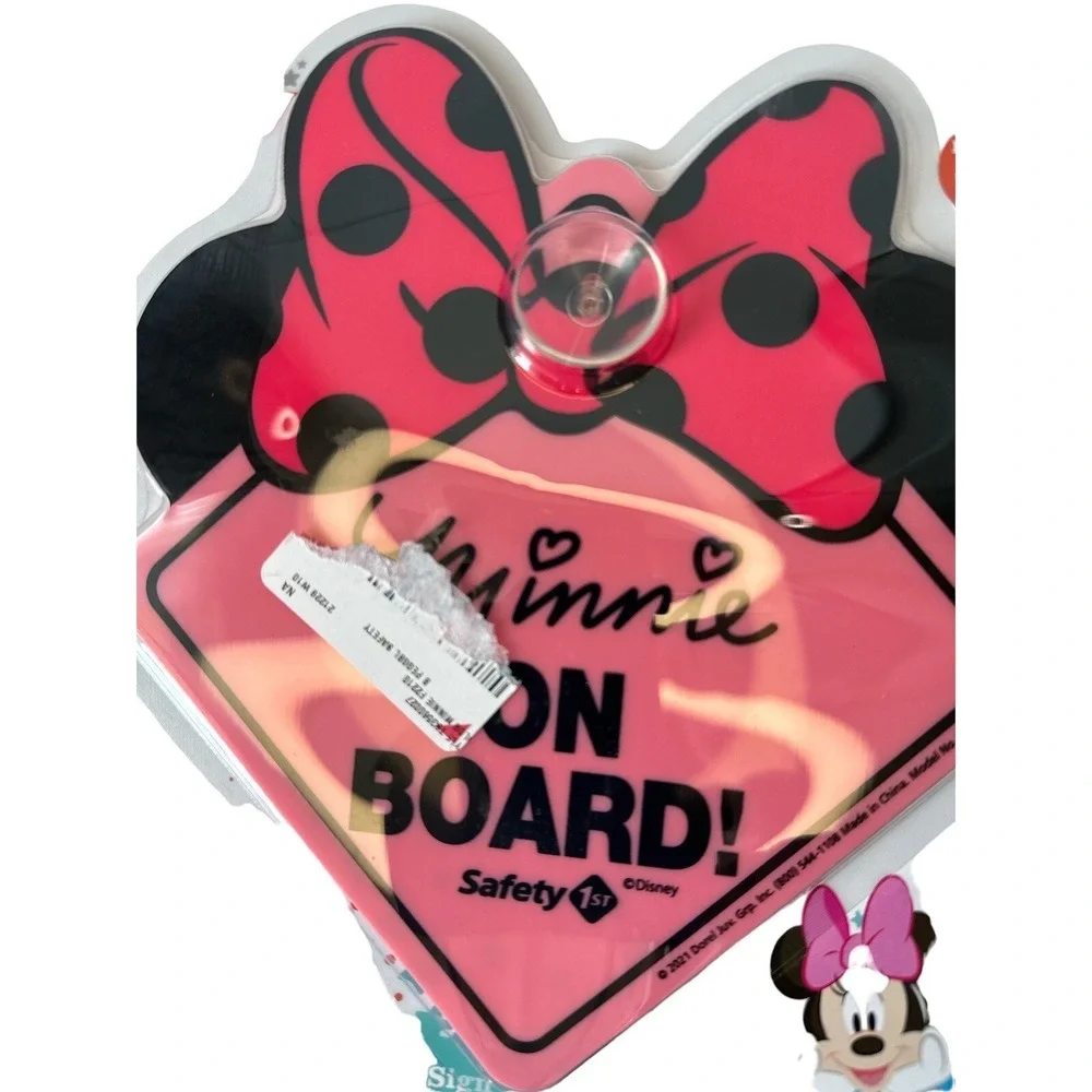Disney Minnie On Board Safety First Sign For Your‎ Vehicle With Suction Cup Pink